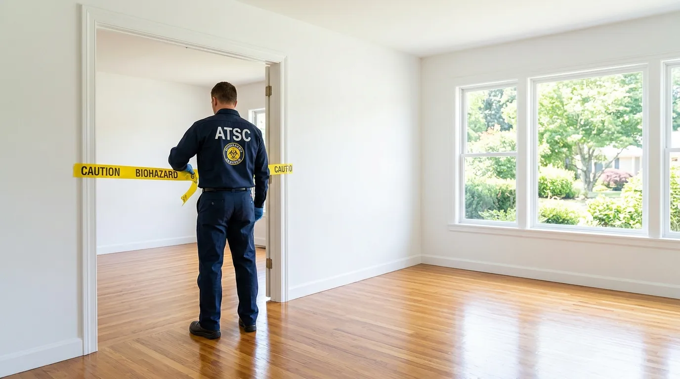 Certified biohazard cleanup crew performing Trauma Scene Cleanup in Melissa